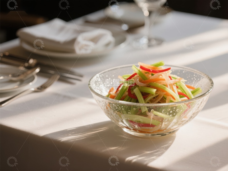 高清大图下载【趣麦麦图】透明碗中的色彩蔬菜沙拉