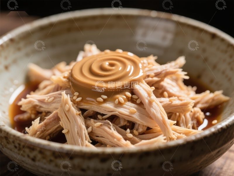 高清大图下载【趣麦麦图】鸡肉沙拉配酱料