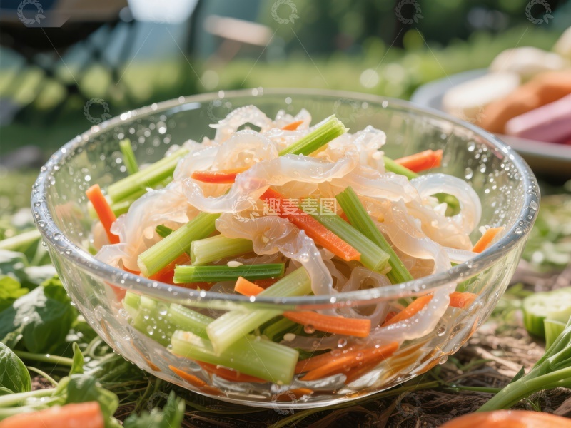 高清大图下载【趣麦麦图】清凉拌菜，夏日户外美食