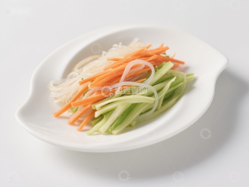 高清大图下载【趣麦麦图】清爽蔬菜丝搭配粉丝