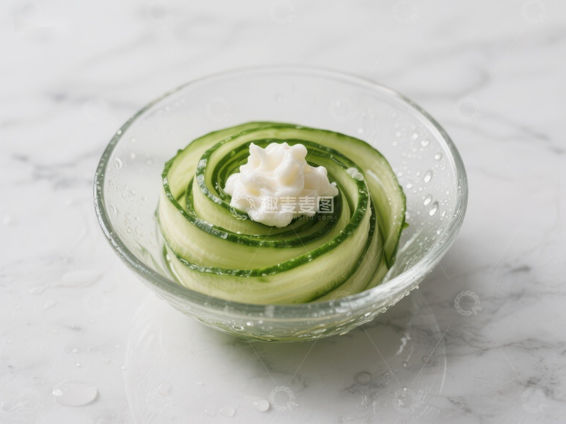高清大图下载【趣麦麦图】黄瓜卷配奶油，清新小菜