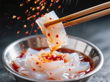 麻辣凉粉，筷子夹起瞬间