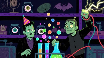 实验室里的绿色怪物实验