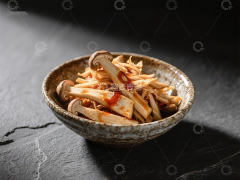 碗中摆放的腌制蘑菇