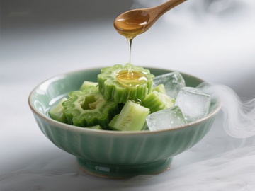 苦瓜冰块蜂蜜淋