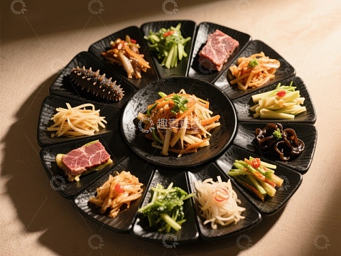精致中式拼盘，多样美食荟萃