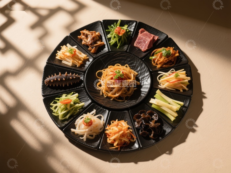 高清大图下载【趣麦麦图】精美中式拼盘，色彩丰富食材多样