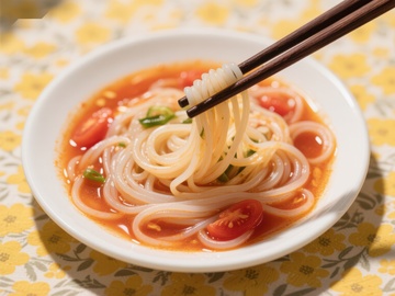酸汤粉丝配番茄，美味可口