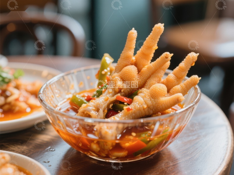 高清大图下载【趣麦麦图】麻辣鸡爪，鲜香四溢的美味佳肴