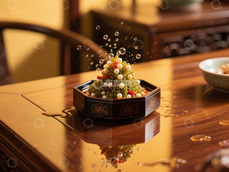 高清大图下载【趣麦麦图】珍珠装饰树在古风桌面