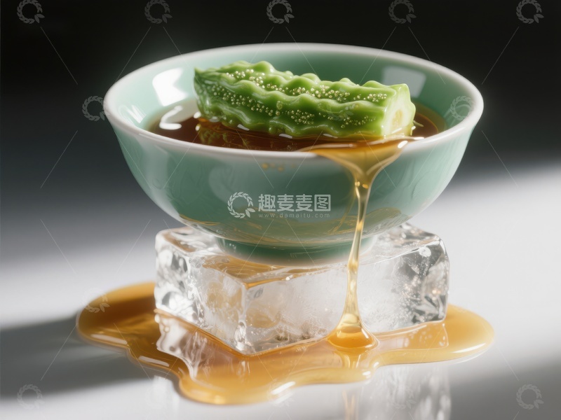 高清大图下载【趣麦麦图】苦瓜冰糖茶，甜蜜流淌