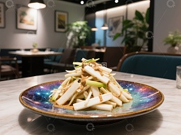 精致餐厅中的创意蔬菜沙拉