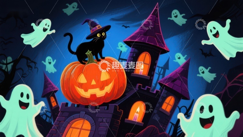 高清大图下载【趣麦麦图】万圣节实验室：怪物与木乃伊的科学实验