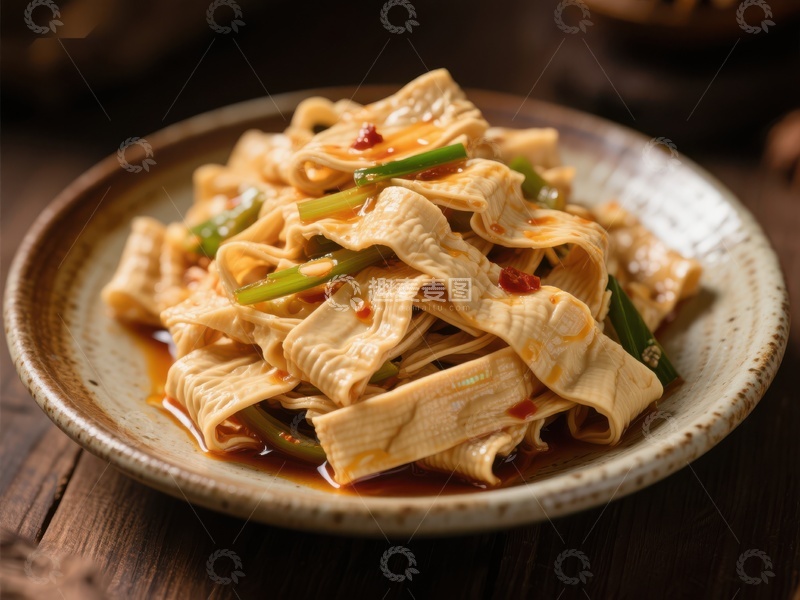 高清大图下载【趣麦麦图】香辣豆皮拌菜，美味可口