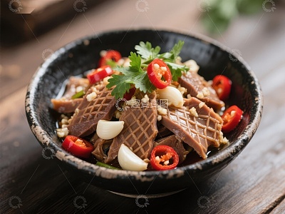 香辣鸡胗拌饭碗