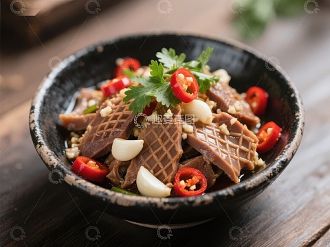 香辣鸡胗拌饭碗