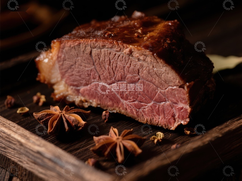 高清大图下载【趣麦麦图】烤牛肉切片配八角香料