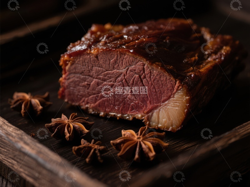 高清大图下载【趣麦麦图】烤制牛肉切片配八角