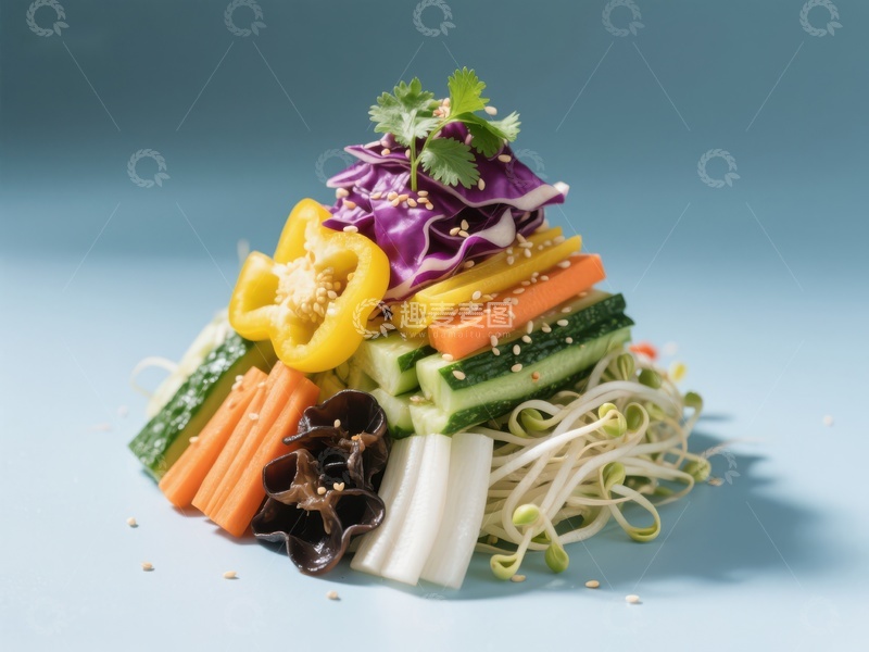 高清大图下载【趣麦麦图】色彩缤纷的蔬菜堆叠艺术