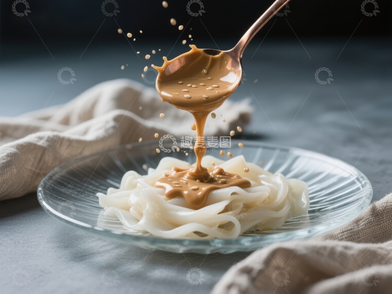高清大图下载【趣麦麦图】酱汁淋面，美味瞬间