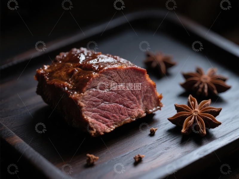 高清大图下载【趣麦麦图】烤肉配八角，精致美食呈现