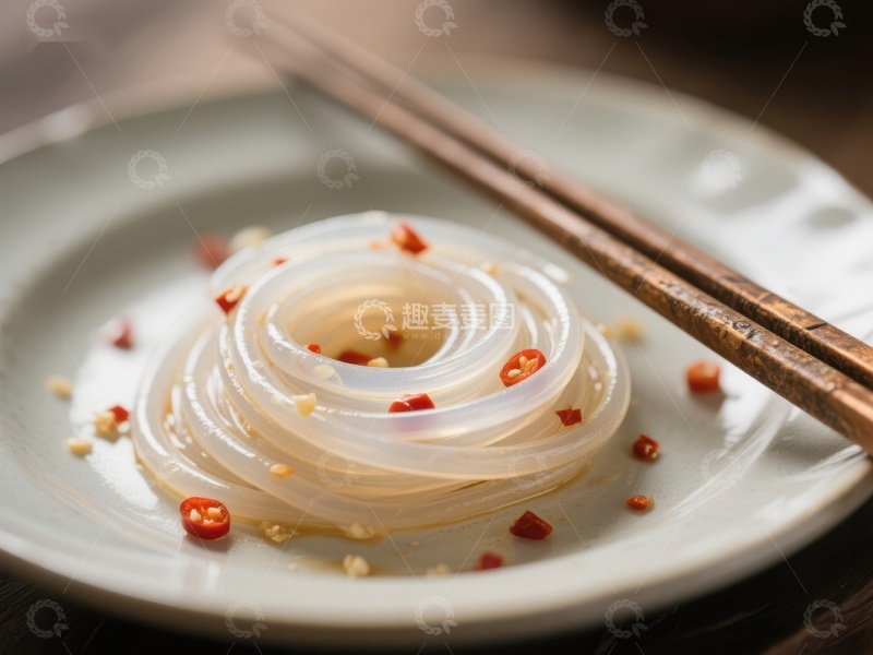 高清大图下载【趣麦麦图】透明面条配辣椒点缀
