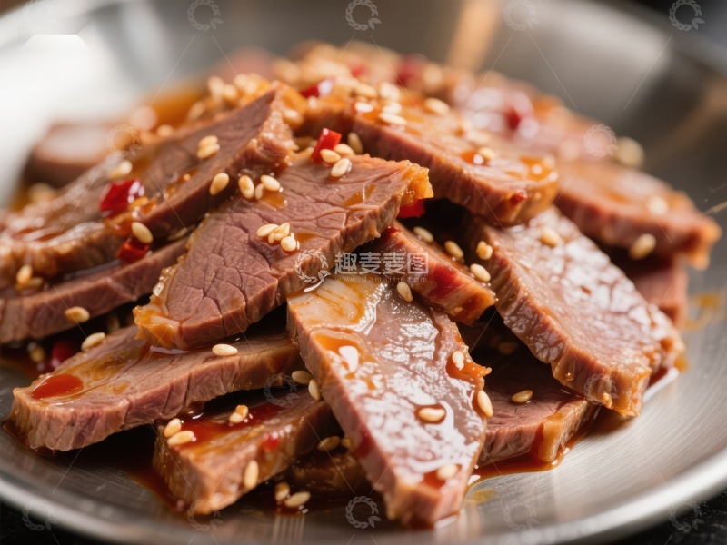高清大图下载【趣麦麦图】香辣牛肉片配芝麻