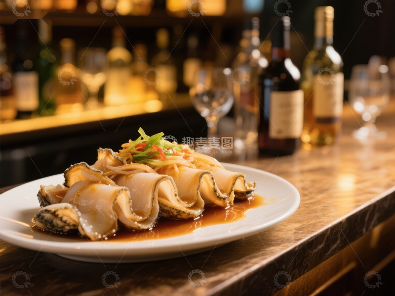高清大图下载【趣麦麦图】精致海鲜料理配酒品