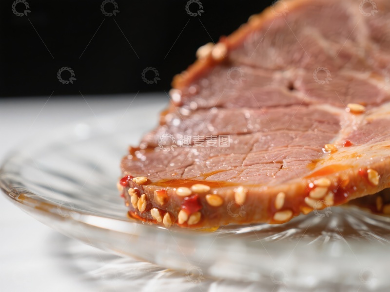 高清大图下载【趣麦麦图】芝麻点缀的熟肉切片