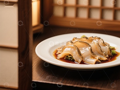 精致海参菜肴，中式传统美食