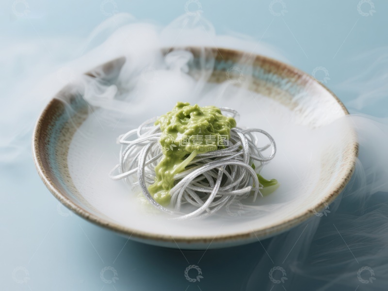 高清大图下载【趣麦麦图】烟雾缭绕的冷面配青酱