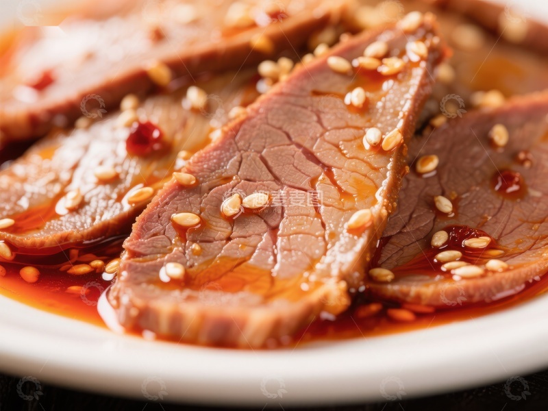 高清大图下载【趣麦麦图】香辣牛肉片配芝麻