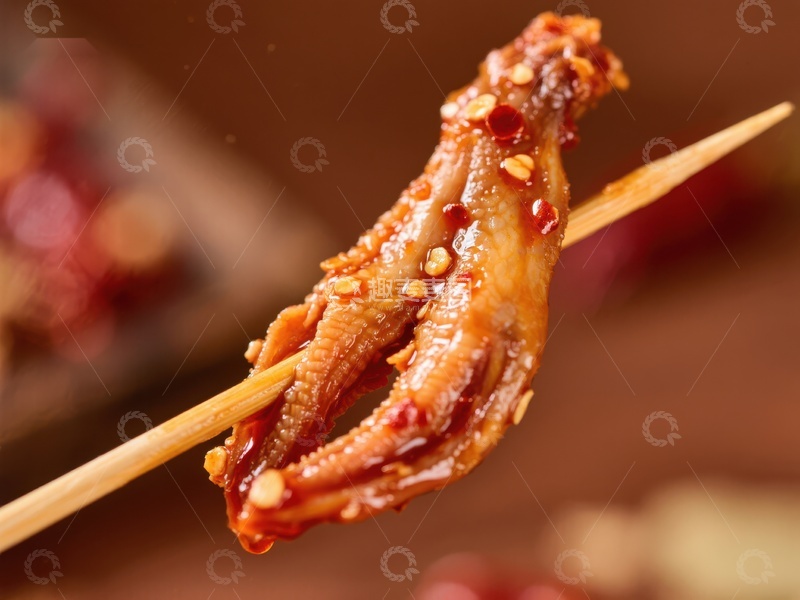 高清大图下载【趣麦麦图】麻辣鸭爪串，香辣诱人美食