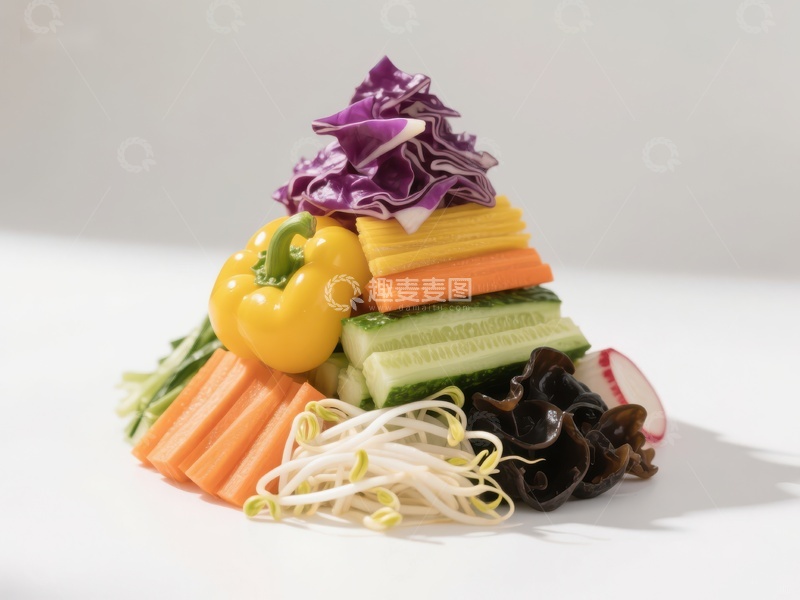 高清大图下载【趣麦麦图】色彩斑斓的蔬菜金字塔