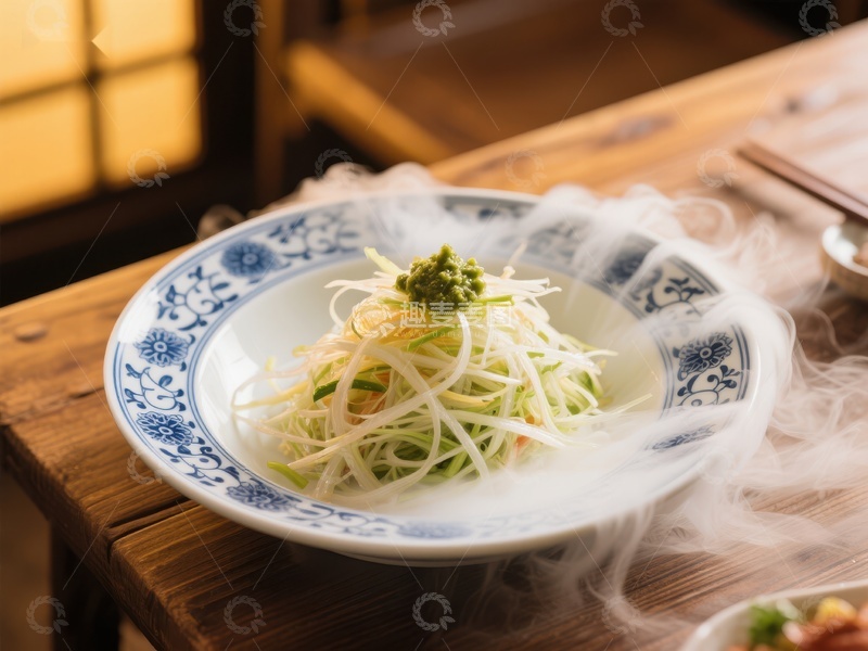 高清大图下载【趣麦麦图】热气腾腾的精致刺身拼盘