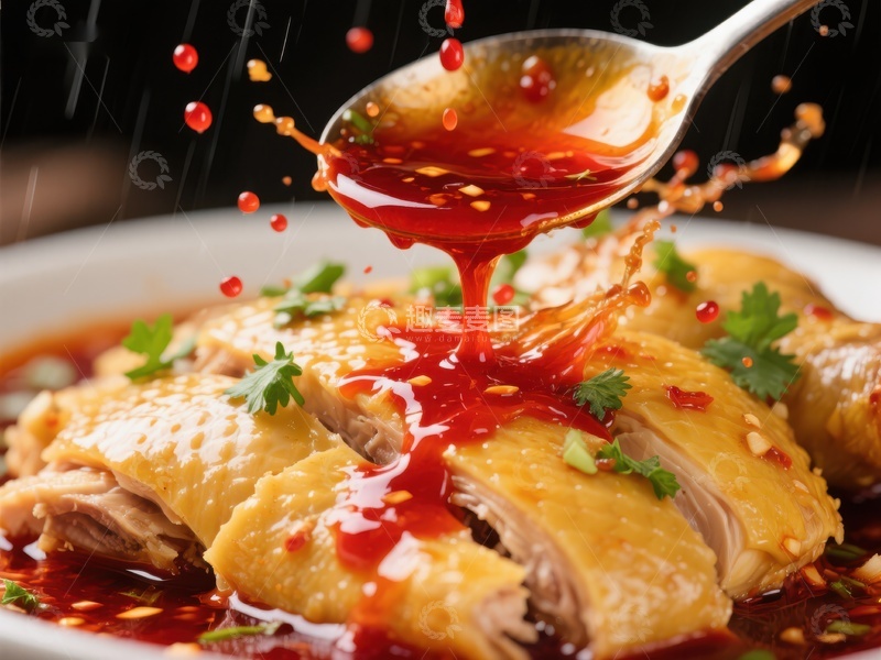 高清大图下载【趣麦麦图】红油淋鸡，美味诱人