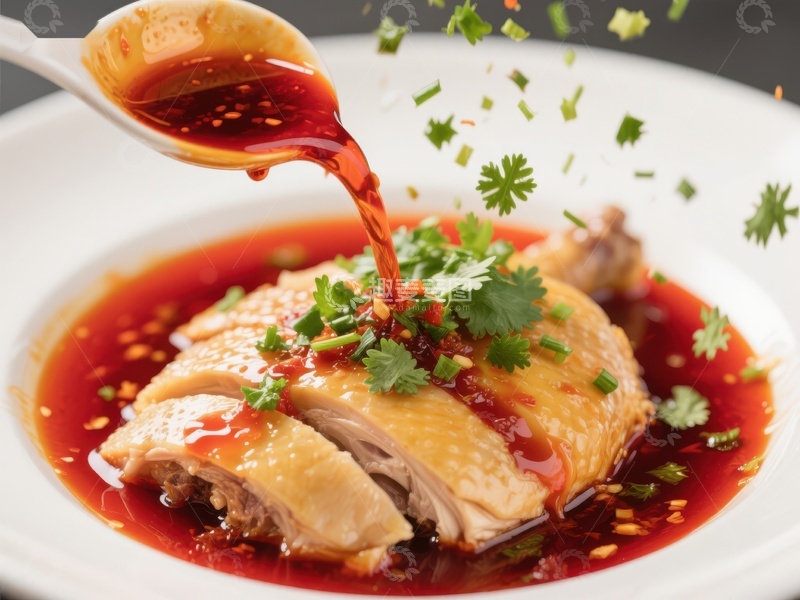 高清大图下载【趣麦麦图】红油淋鸡，香辣诱人