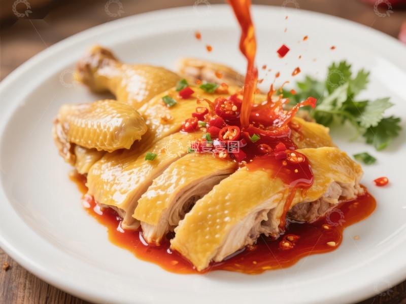 高清大图下载【趣麦麦图】香辣淋汁鸡肉美食