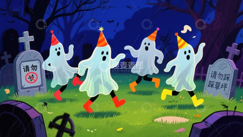 高清大图下载【趣麦麦图】万圣节幽灵派对