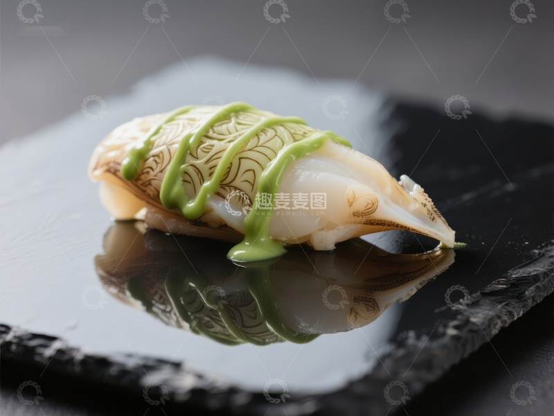 高清大图下载【趣麦麦图】精致寿司配抹茶酱