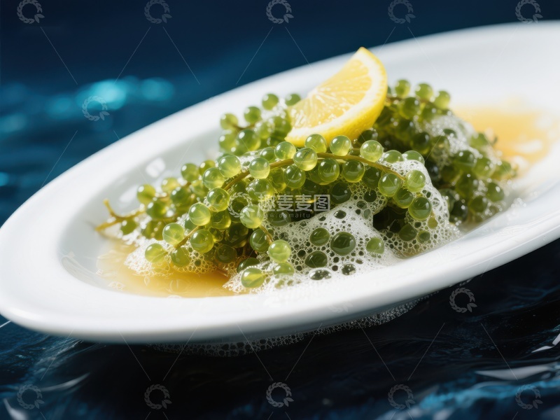 高清大图下载【趣麦麦图】海葡萄配柠檬，清新美食