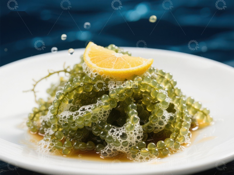 高清大图下载【趣麦麦图】海葡萄配柠檬片，清新美味