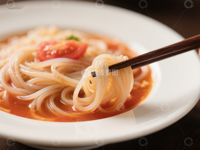 高清大图下载【趣麦麦图】筷子夹起的美味面条