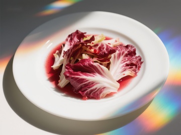 精致红菊苣沙拉盘