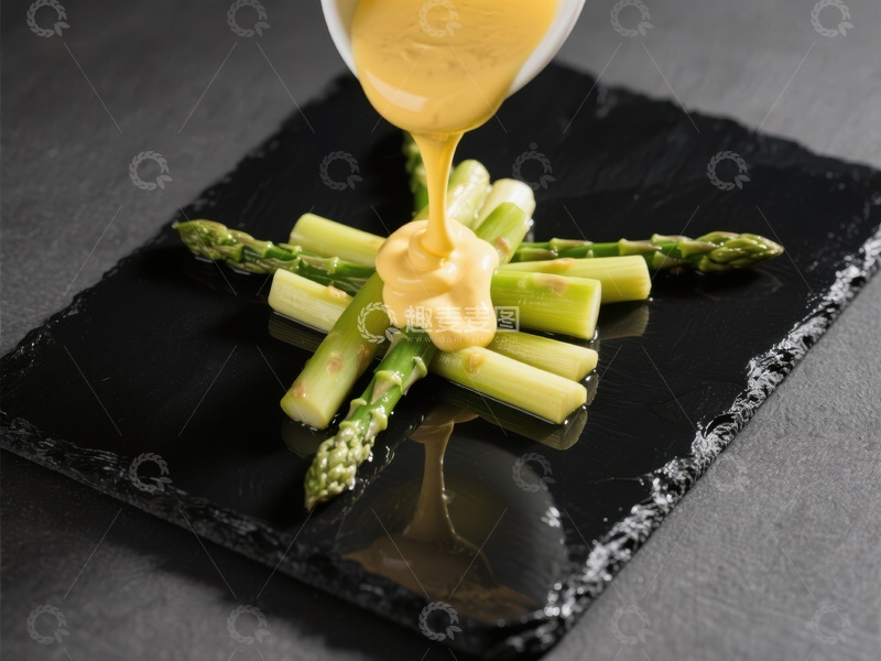 高清大图下载【趣麦麦图】芦笋配酱汁，精致摆盘