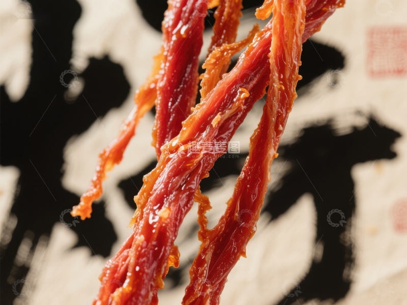 高清大图下载【趣麦麦图】麻辣牛肉干特写