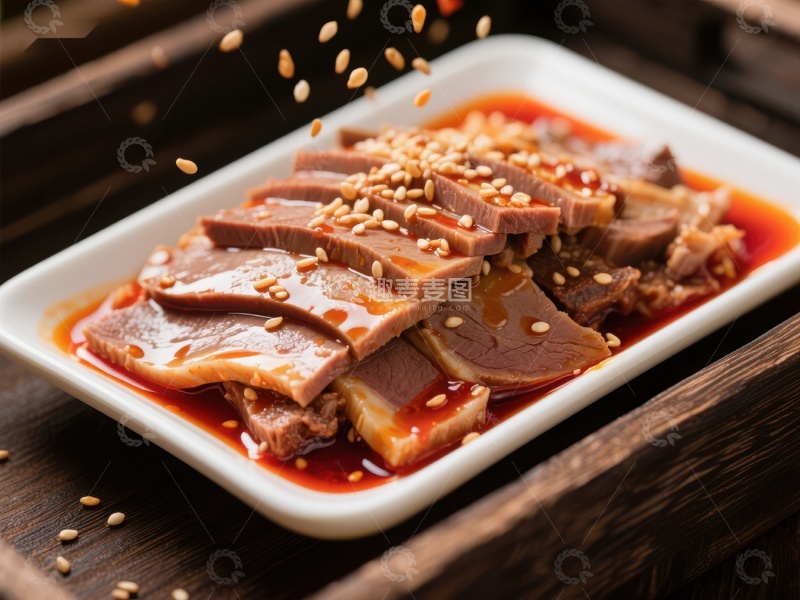 高清大图下载【趣麦麦图】麻辣牛肚配芝麻，诱人美食