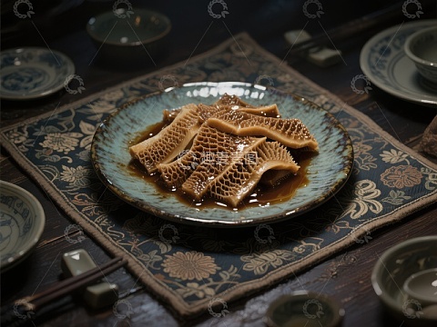 美味卤制牛肚，传统中式佳肴