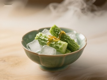 苦瓜冰块凉拌，清新爽口