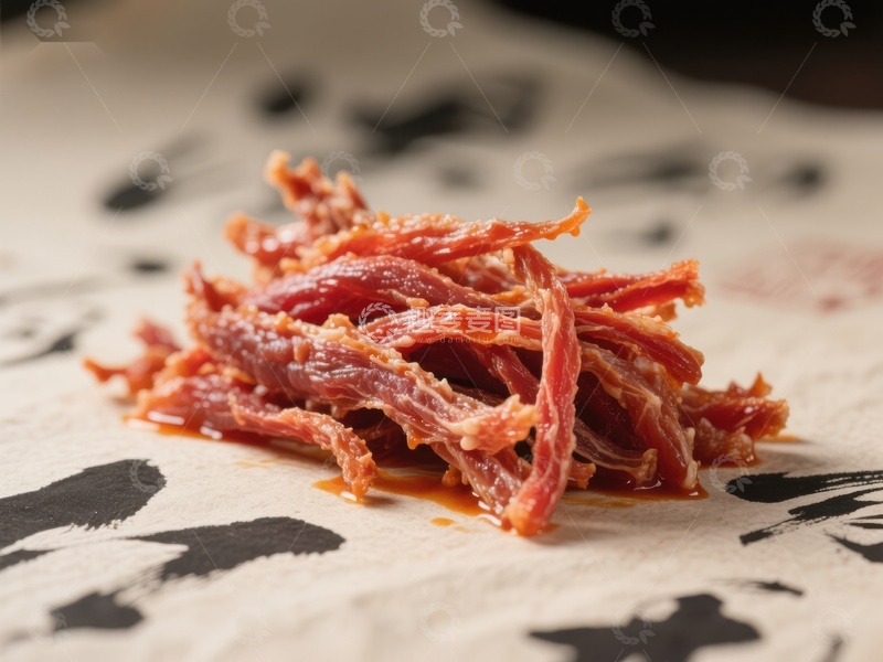 高清大图下载【趣麦麦图】干制肉丝特写